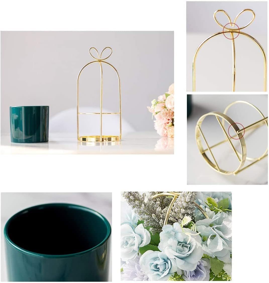 Artificial Flowers with Silk Petals and Ceramic Pot