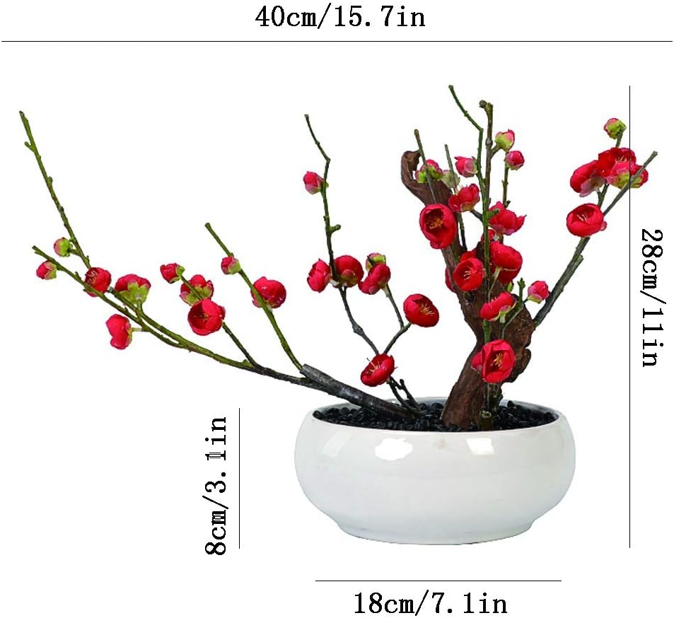 LMJYU Artificial Plum Blossoms 3PCS Vivid Bloom Simplicity Bonsai Display
