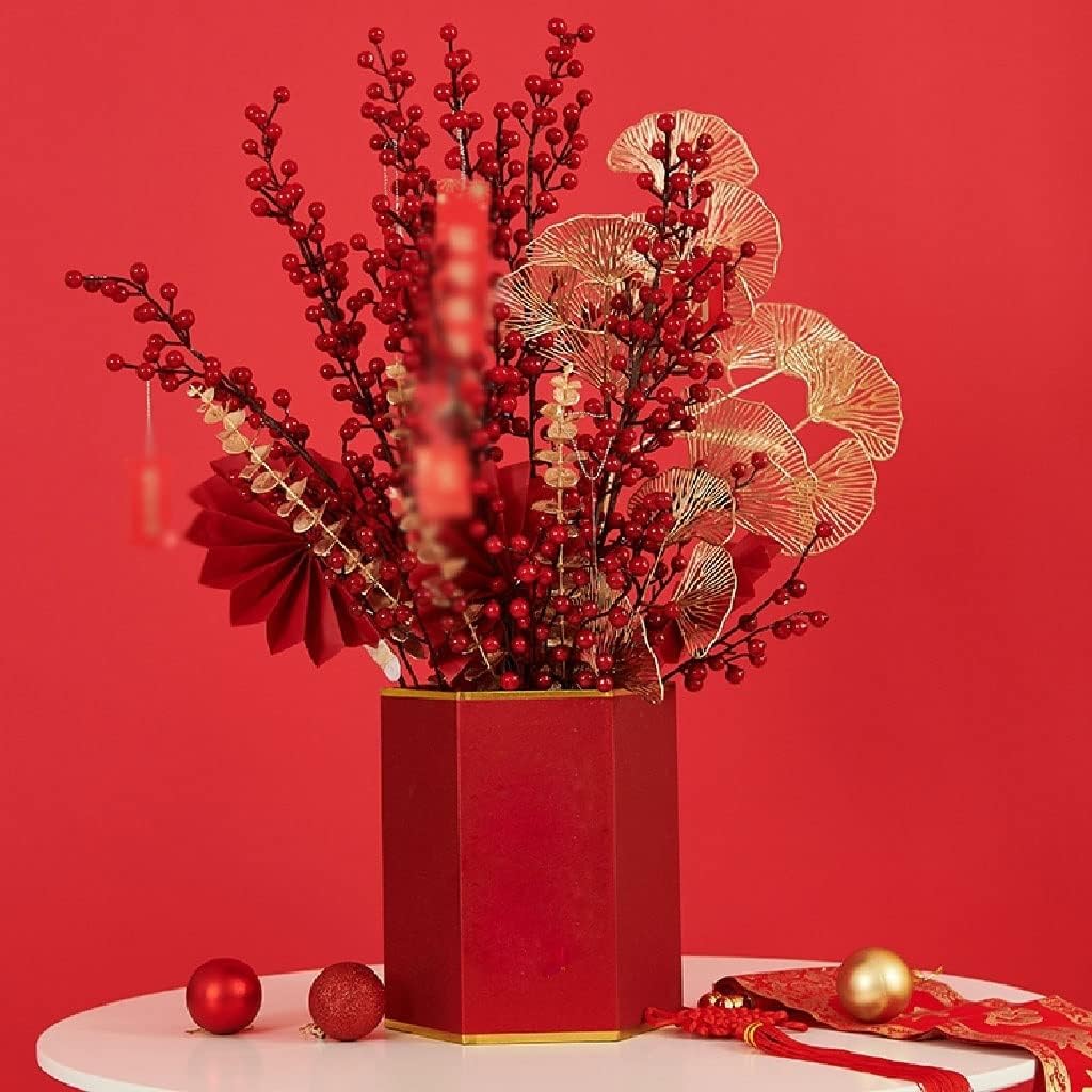 Artificial Holly Red Fruit Flower Set for Home Decor