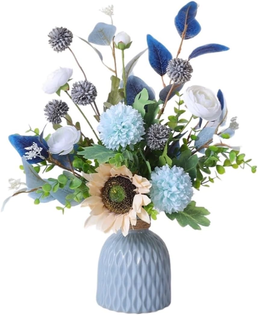 Artificial Flowers with Ceramic Vase for Home Decor