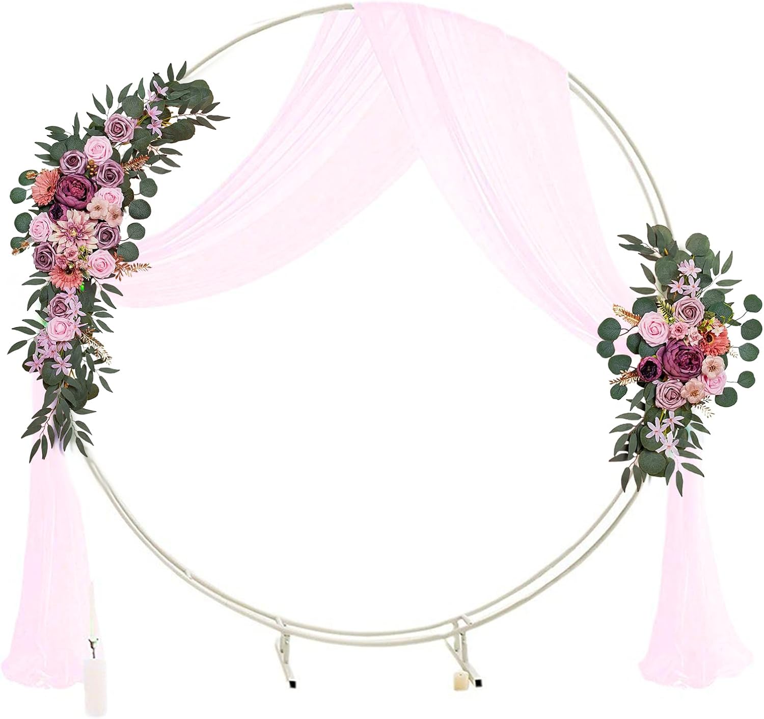 Artificial Wedding Arch Flowers Kit with Draping Fabric