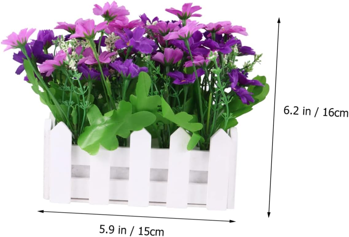Lifelike Artificial Daisy Flower Vase Purple 16X85CM