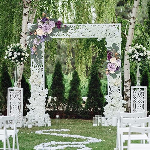 PerGar 2Pcs Artificial Wedding Arch Flowers Kit Pink