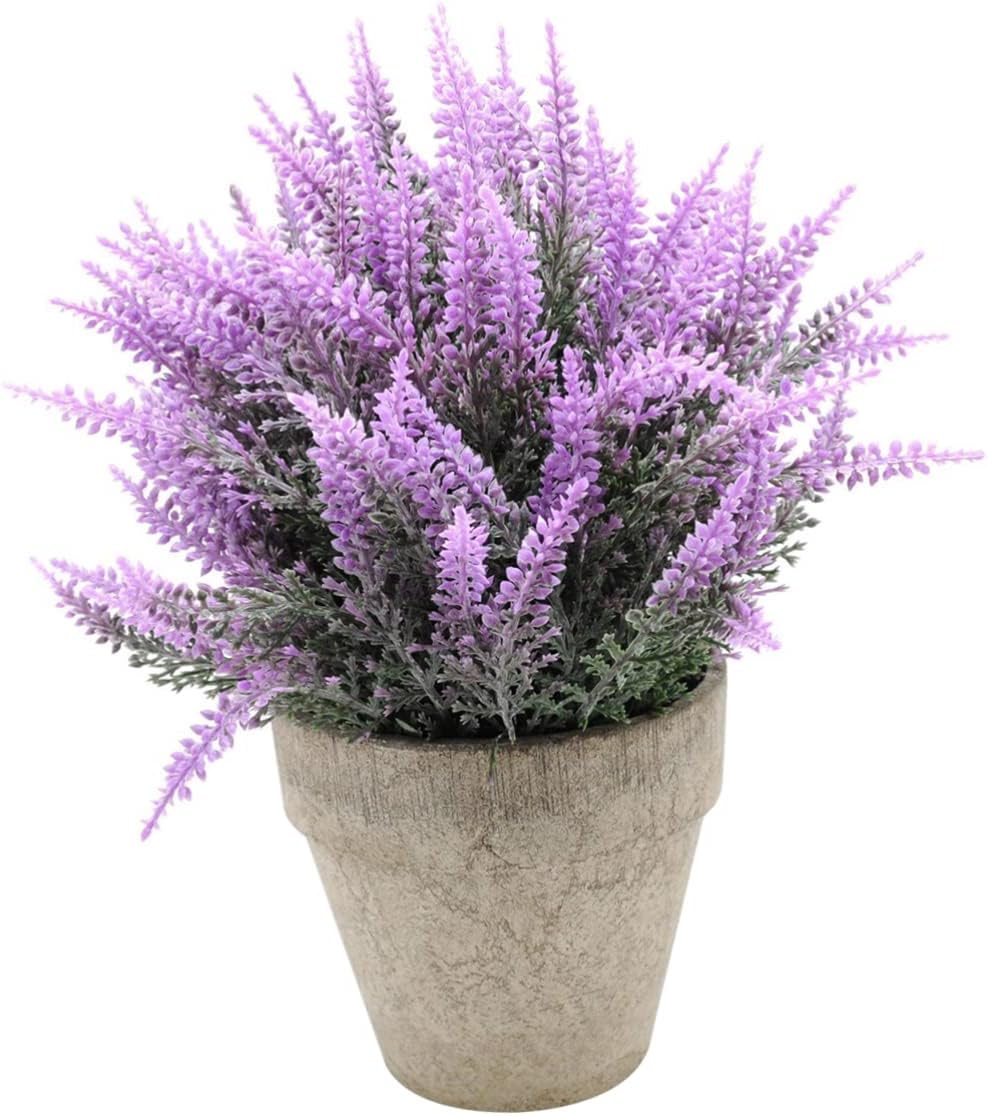Unomor Artificial Lavender Plant in Pot