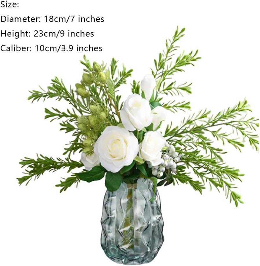 Artificial Flowers in Glass Vase with Silk