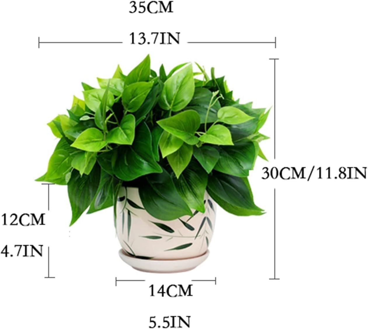 Realistic Artificial Potted Plants with Ceramic Pot