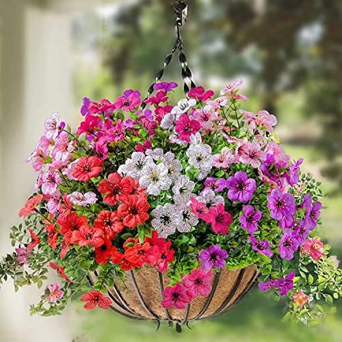 Schedulty Artificial Flowers 18 Bundle UV Resistant Fake Wild Flower Bouquets