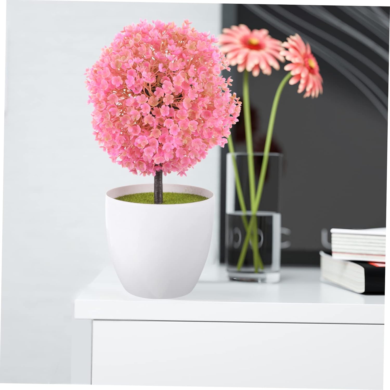 2Pcs Artificial Topiary Ball Trees for Home Decor