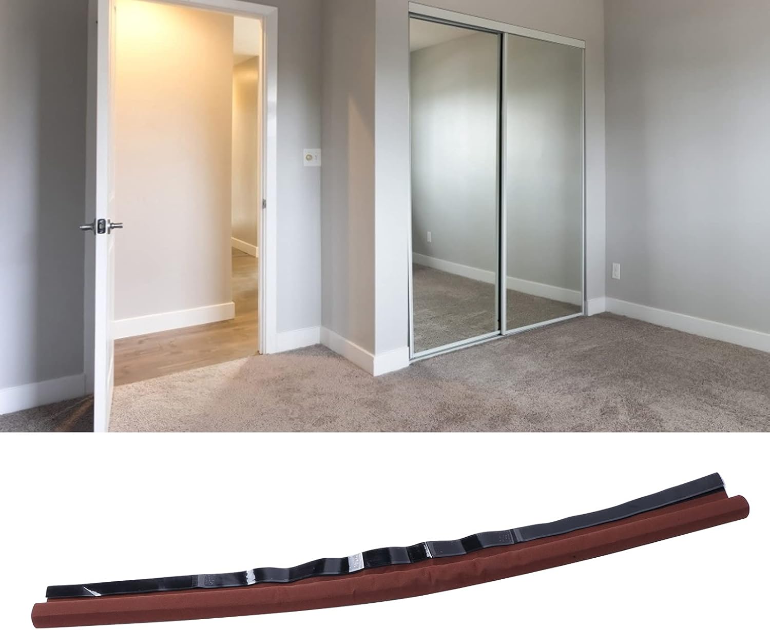 plplaaobo Door Sealing Strip Brown Foam Draft Stopper with Hook and Loop