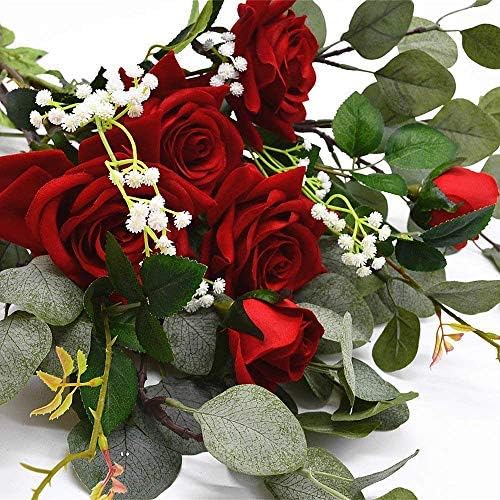 Nerseki Artificial Silver Dollar Eucalyptus Leaf Spray 6 Stems