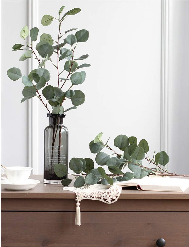 Nerseki Artificial Silver Dollar Eucalyptus Leaf Spray 6 Stems
