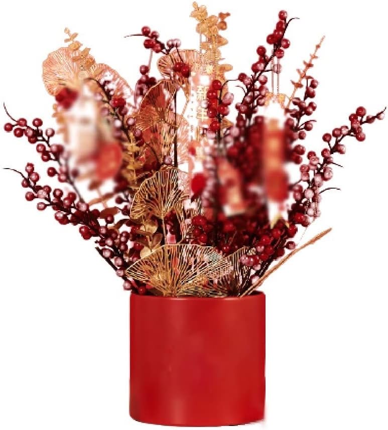 Artificial Holly Red Fruit Flower Set for Home Decor