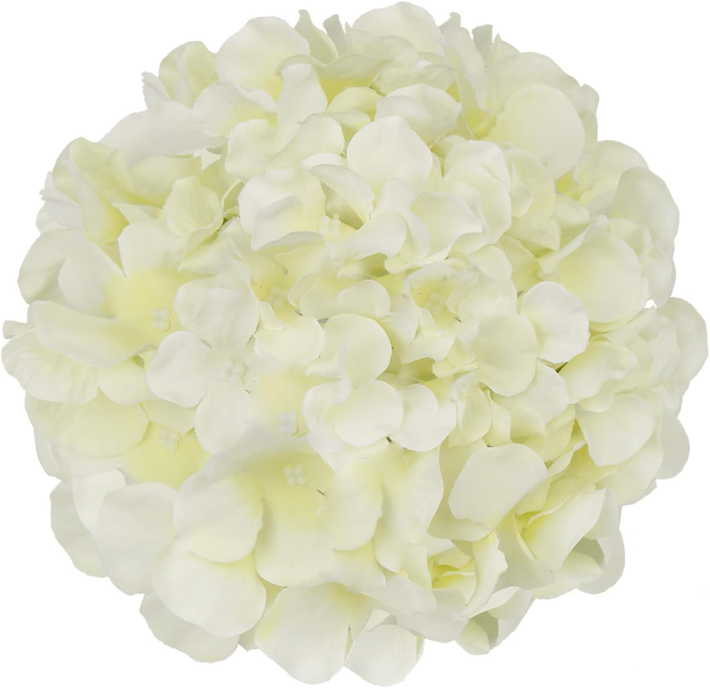 10pcs Faux Hydrangea Silk Flowers Heads with Removable Stems Ivory