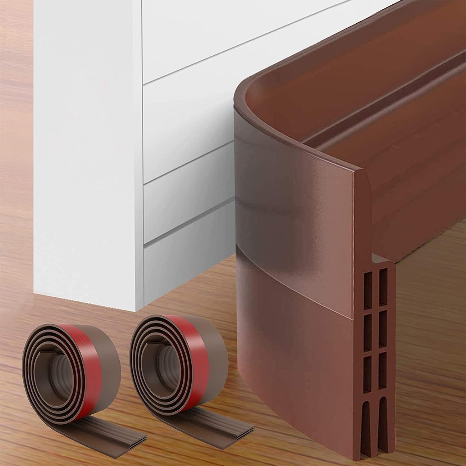 YEmirth 2 Pack Door Draft Stopper Brown 2in39in
