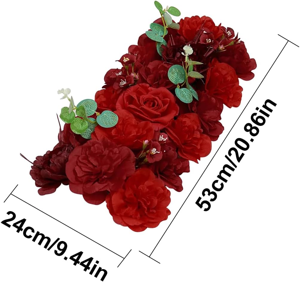 Silk Rose Arch Centerpiece - Wine Red 2086x944 Inch