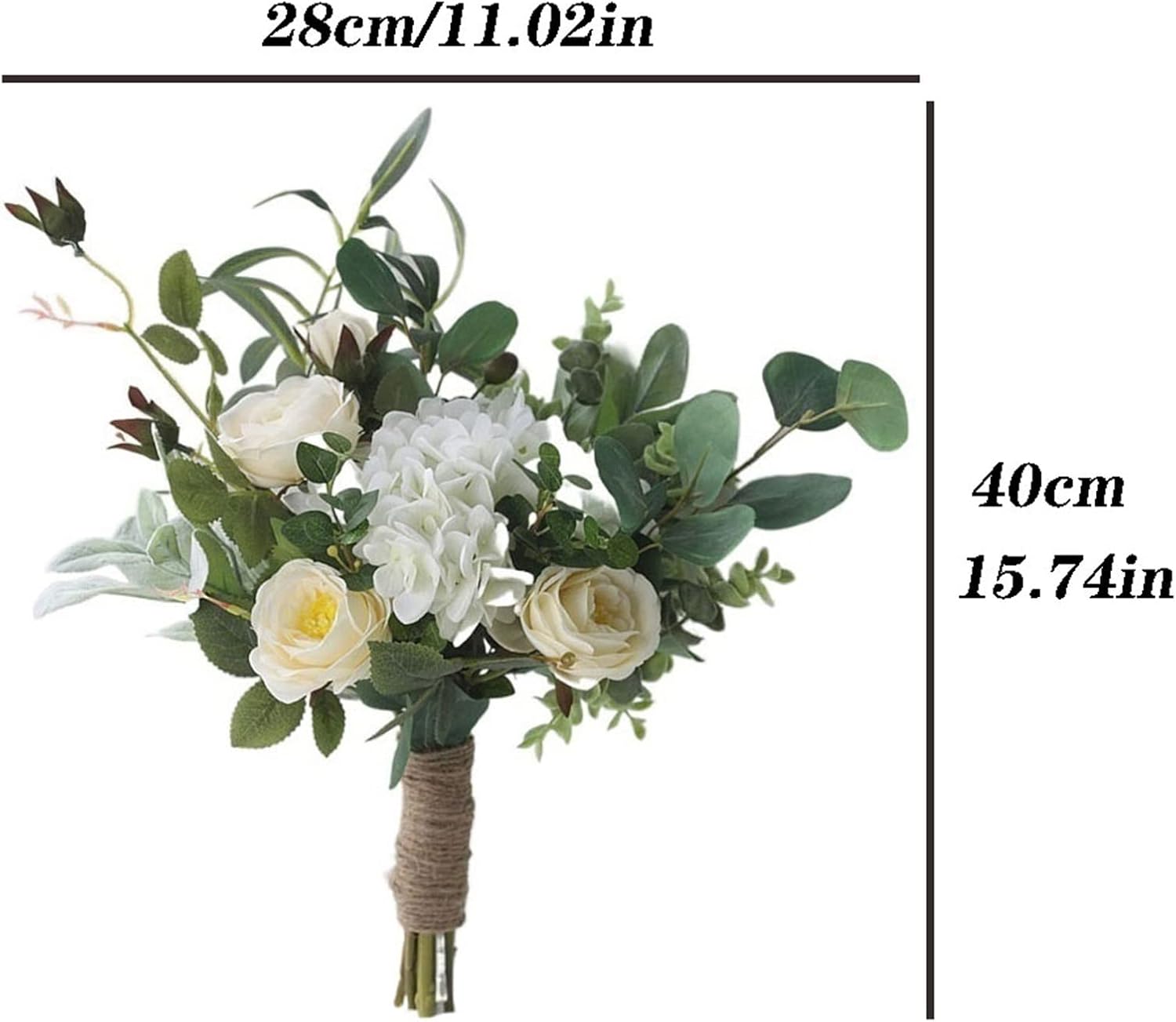 Artificial Flowers with Pots White Bridal Bouquet Decor