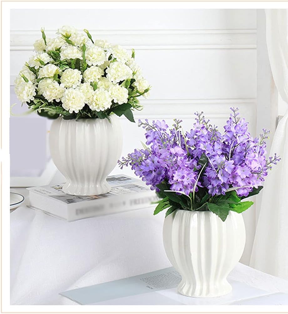 Artificial Hydrangea Flower Bouquet with Ceramic Vase