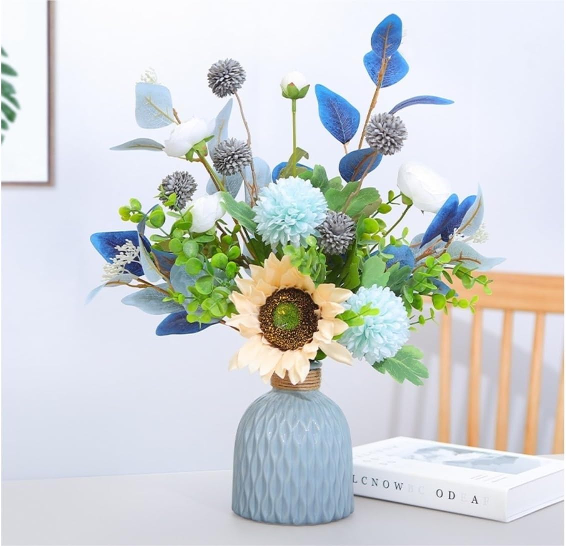 Artificial Flowers with Ceramic Vase for Home Decor