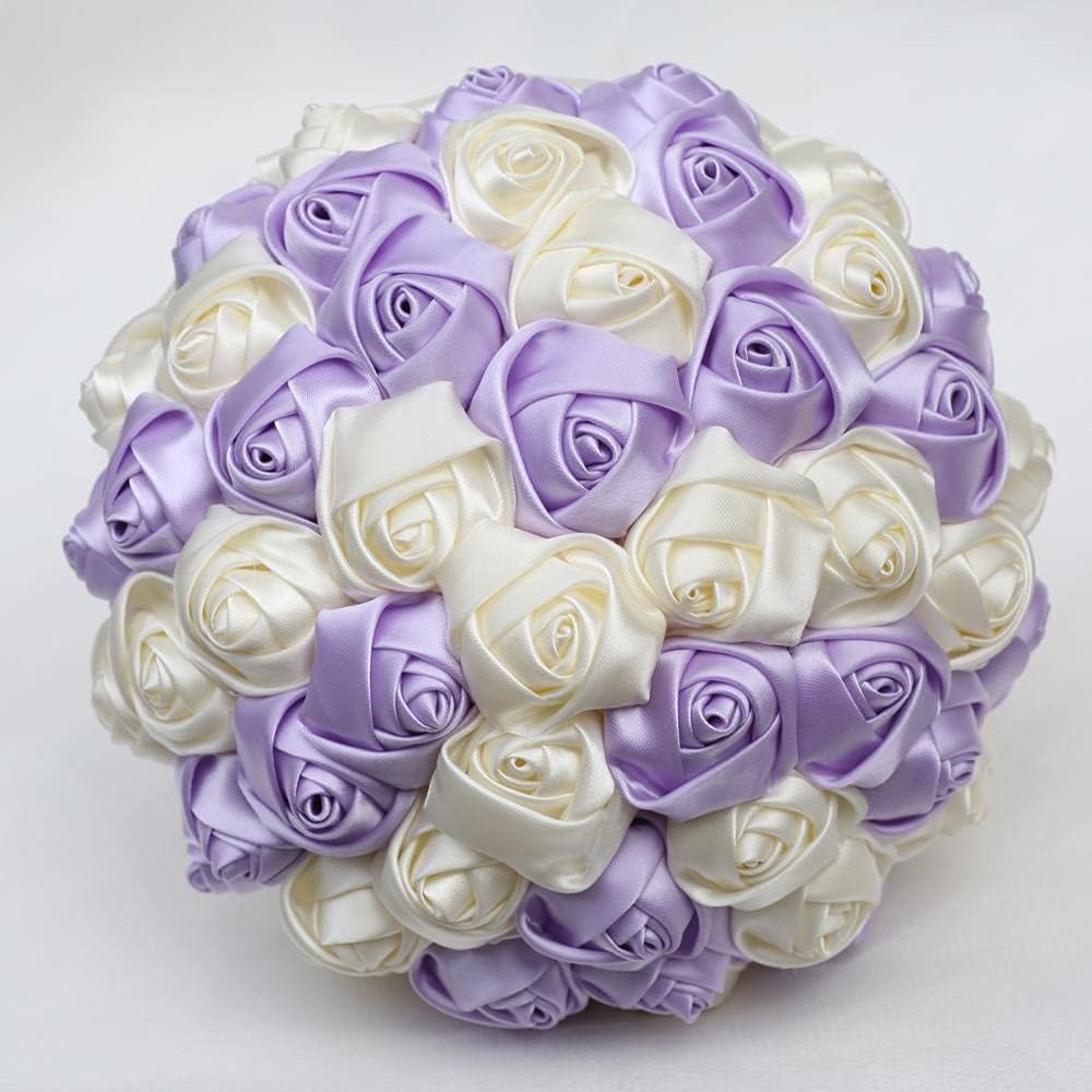 Ivory Orange Toss Artificial Flowers Foam Ball Wedding Bouquets