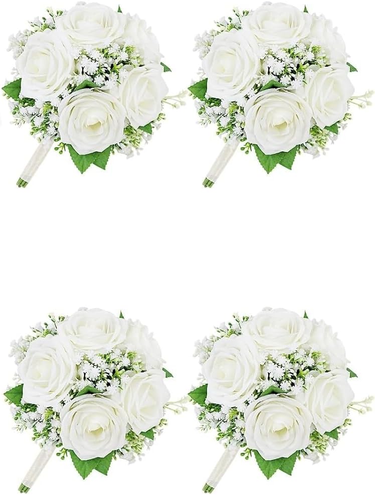 Exotic Dried Flower Bouquet 7 Inch Bridesmaid Bouquets 4PCS