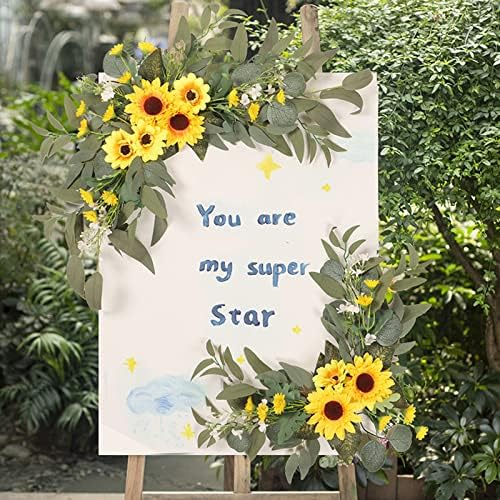 DULRLLY 2Pcs Artificial Wedding Arch Flowers Kit