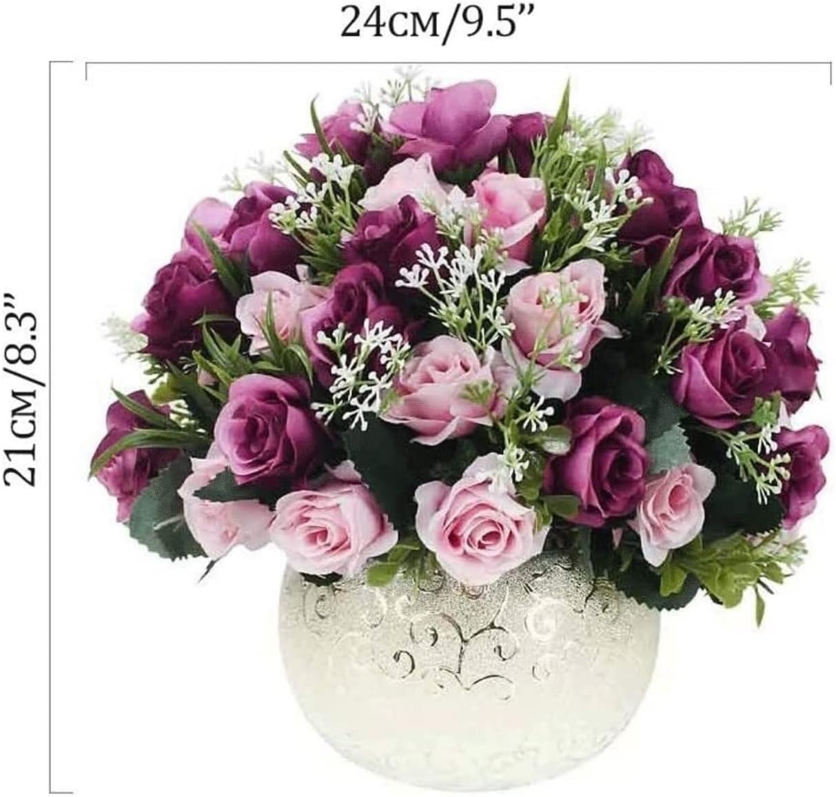 Artificial Flowers Vase Set for Home Decoration