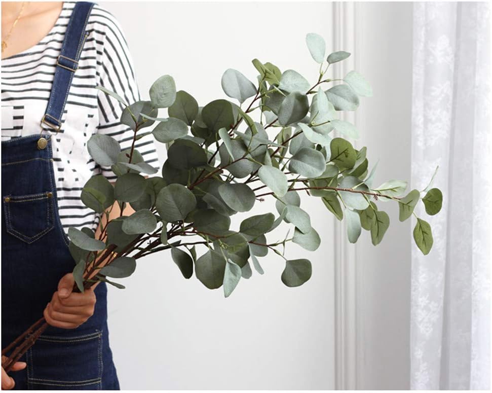 Nerseki Artificial Silver Dollar Eucalyptus Leaf Spray 6 Stems