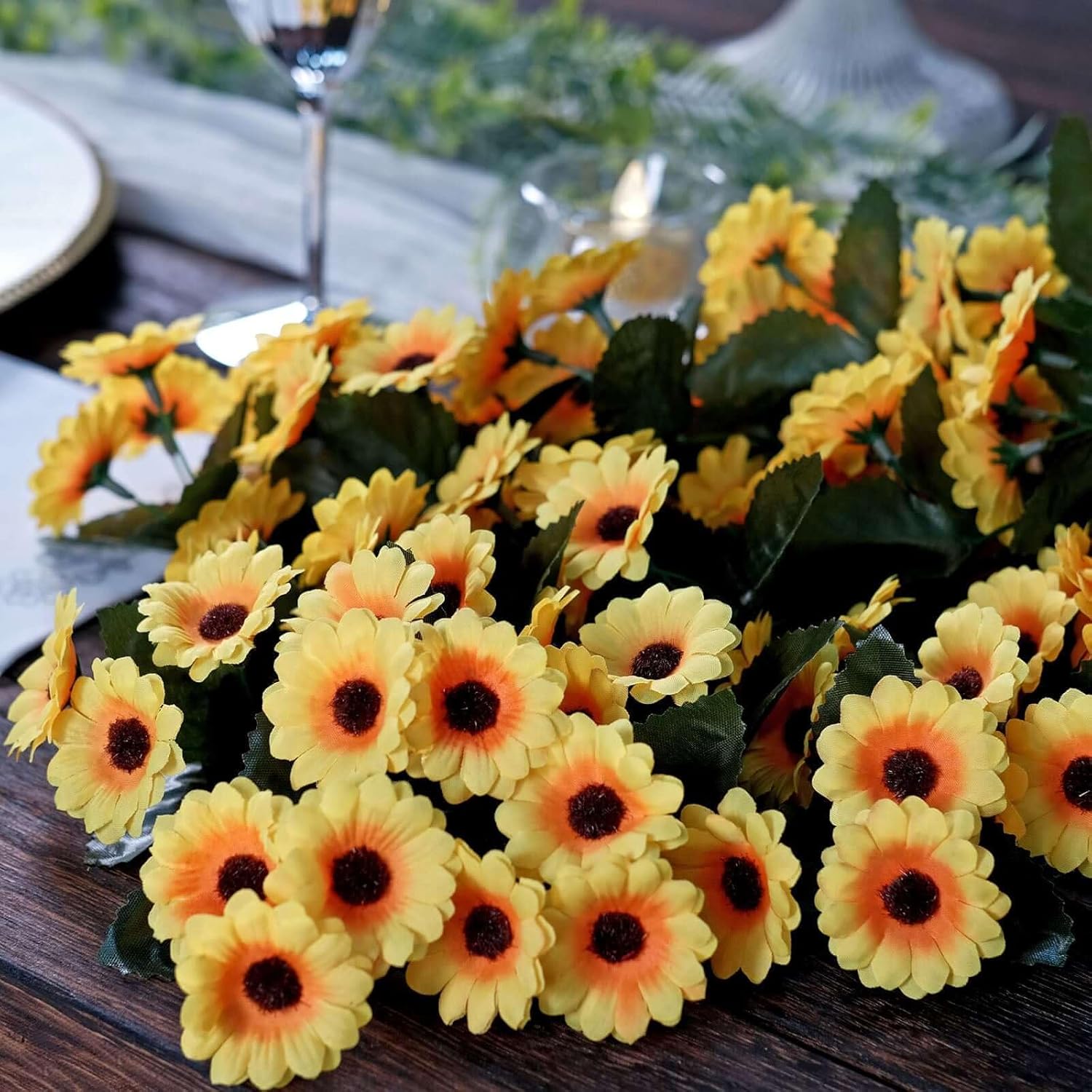 Efavormart 22 Inch Artificial Sunflower Vine Bush Decor