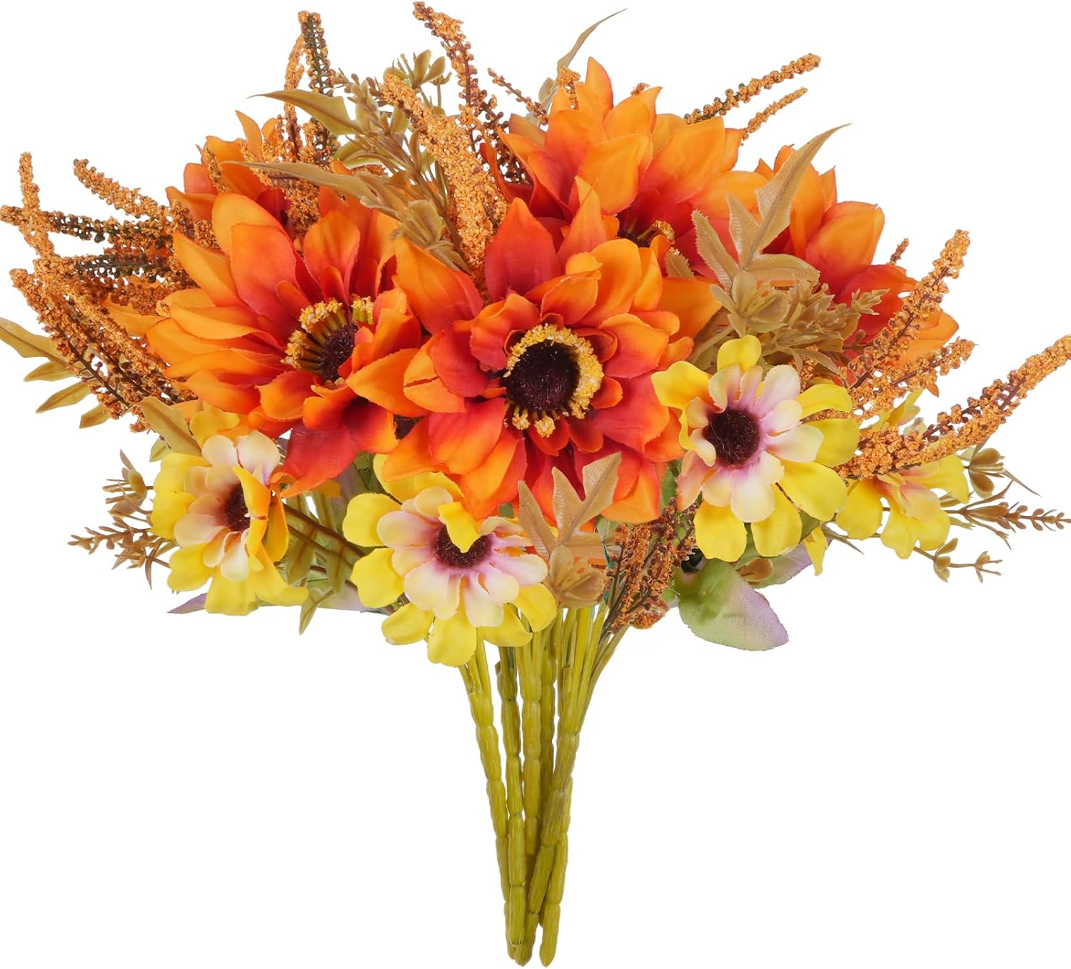 6 Bundle Artificial Fall Flowers Silk Sunflowers Bouquet