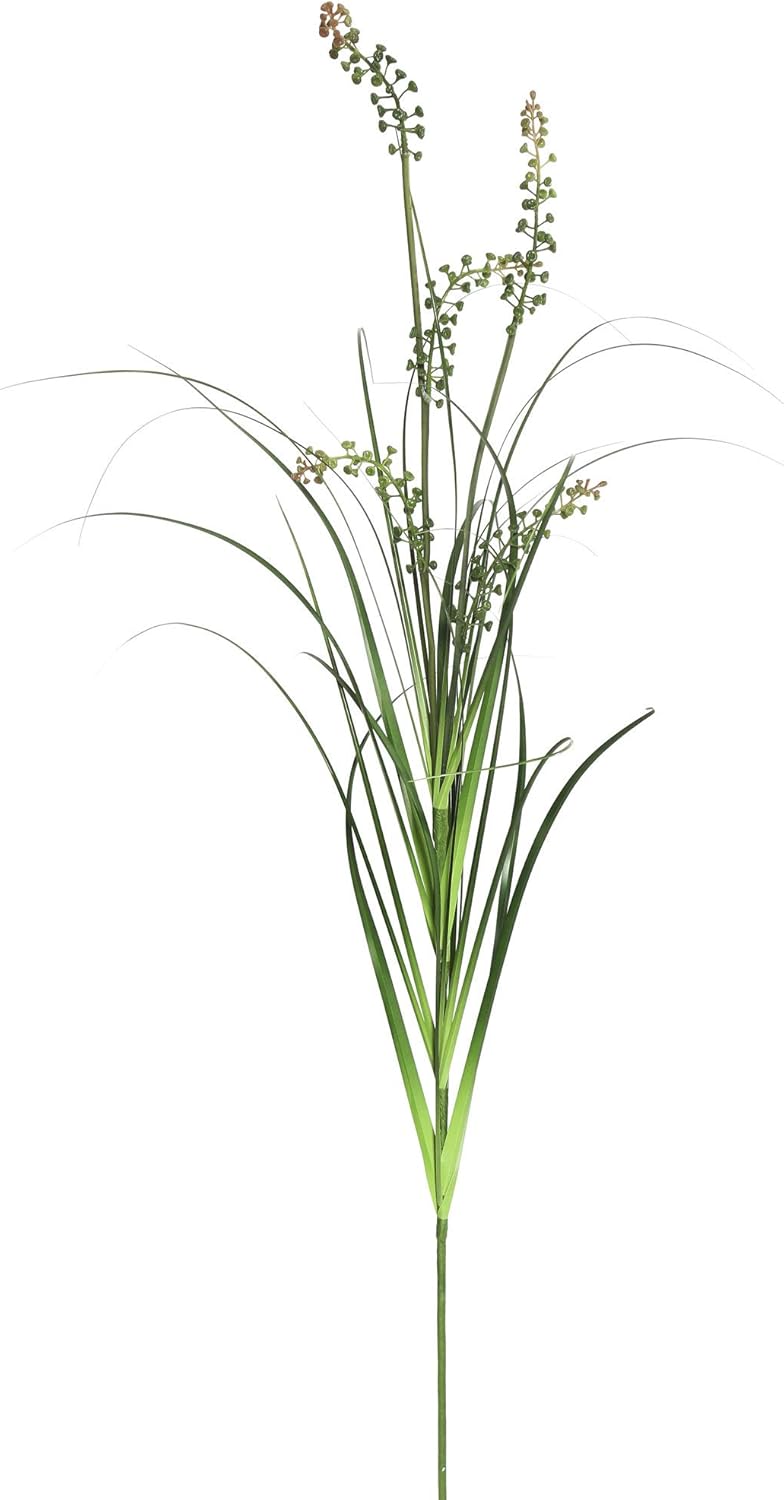 Vickerman 24 Inch Artificial Sheeps Grass with Black Plastic Pot