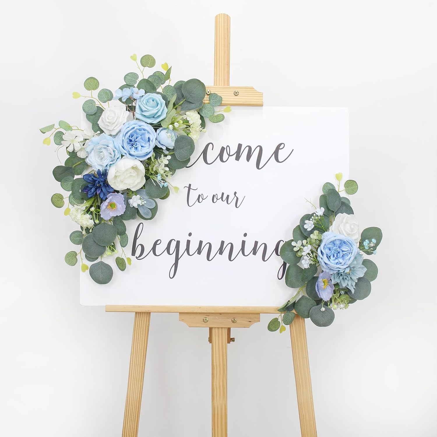 2pcs Baby Blue Wedding Arch Flowers with Cable Ties