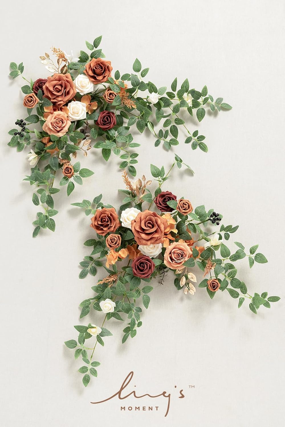 Lings Moment 2PCS Terracotta Artificial Floral Swags Centerpieces