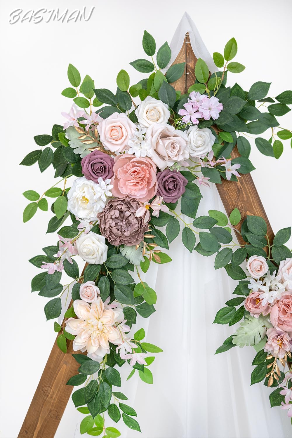 BASIMAN Arch Flowers with Drapes Kit for Wedding Decor