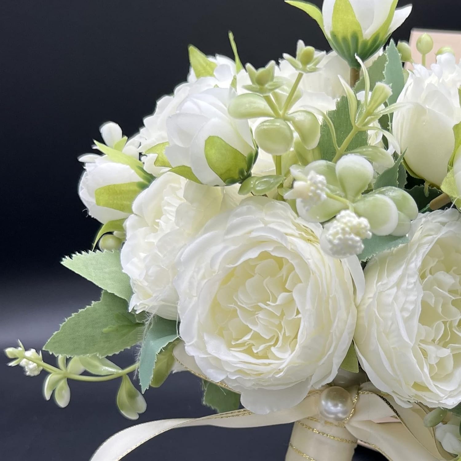 Exquisite Artificial Flowers with Pots Bridal Bouquet Decor