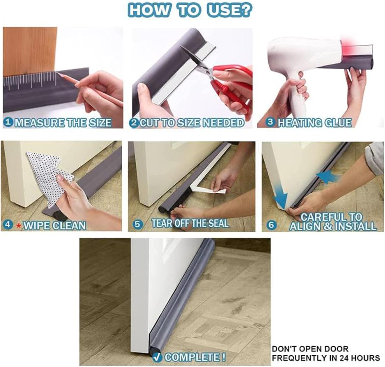 Adjustable Under Door Draft Stopper 37 Inch Noise Blocker