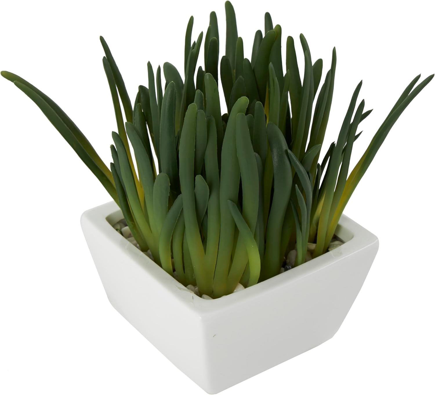 Deco 79 Artificial Plant with White Ceramic Pot 8x6x8 Inches Green