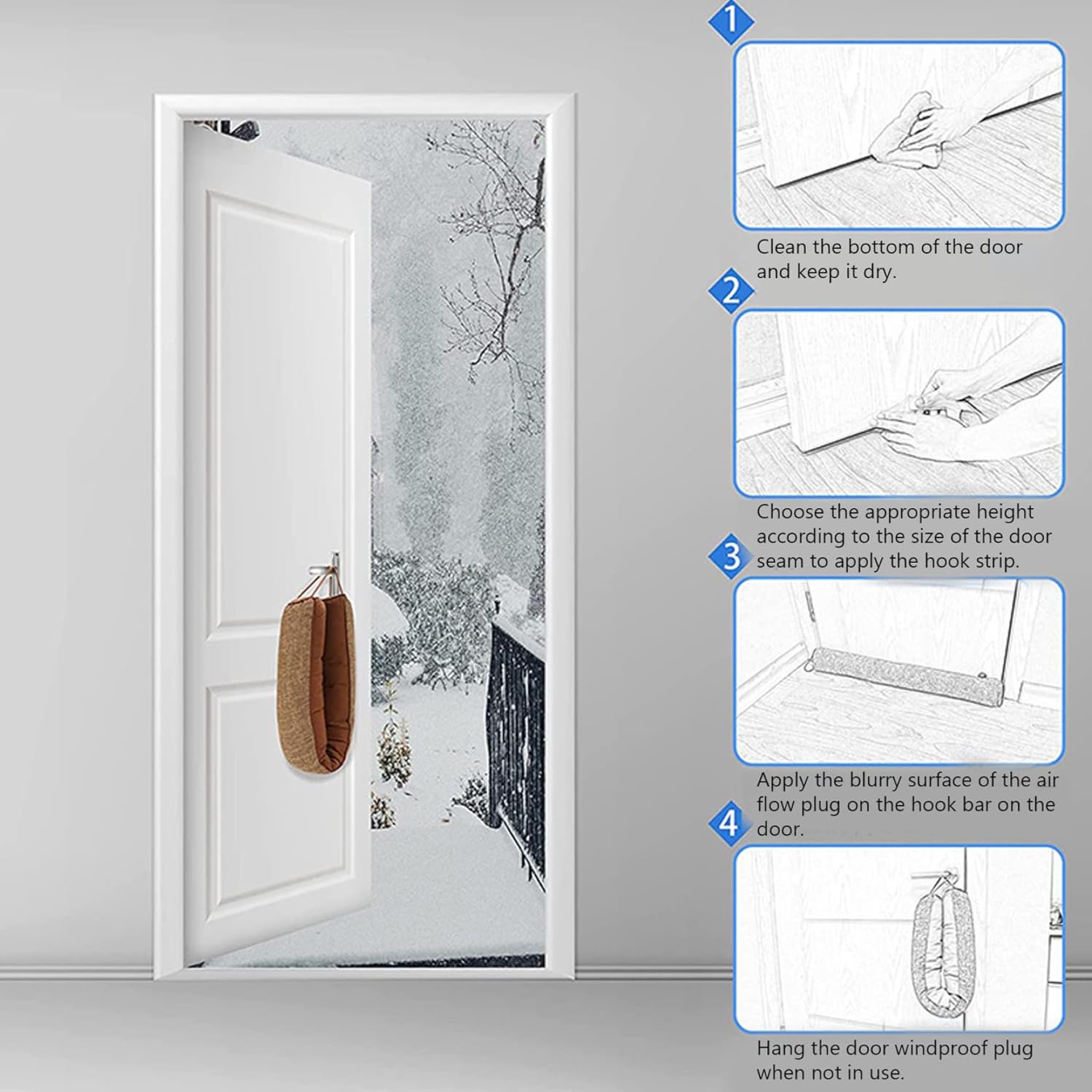 CurcKua Door Draft Stopper 36 Inch Triangular Blocker