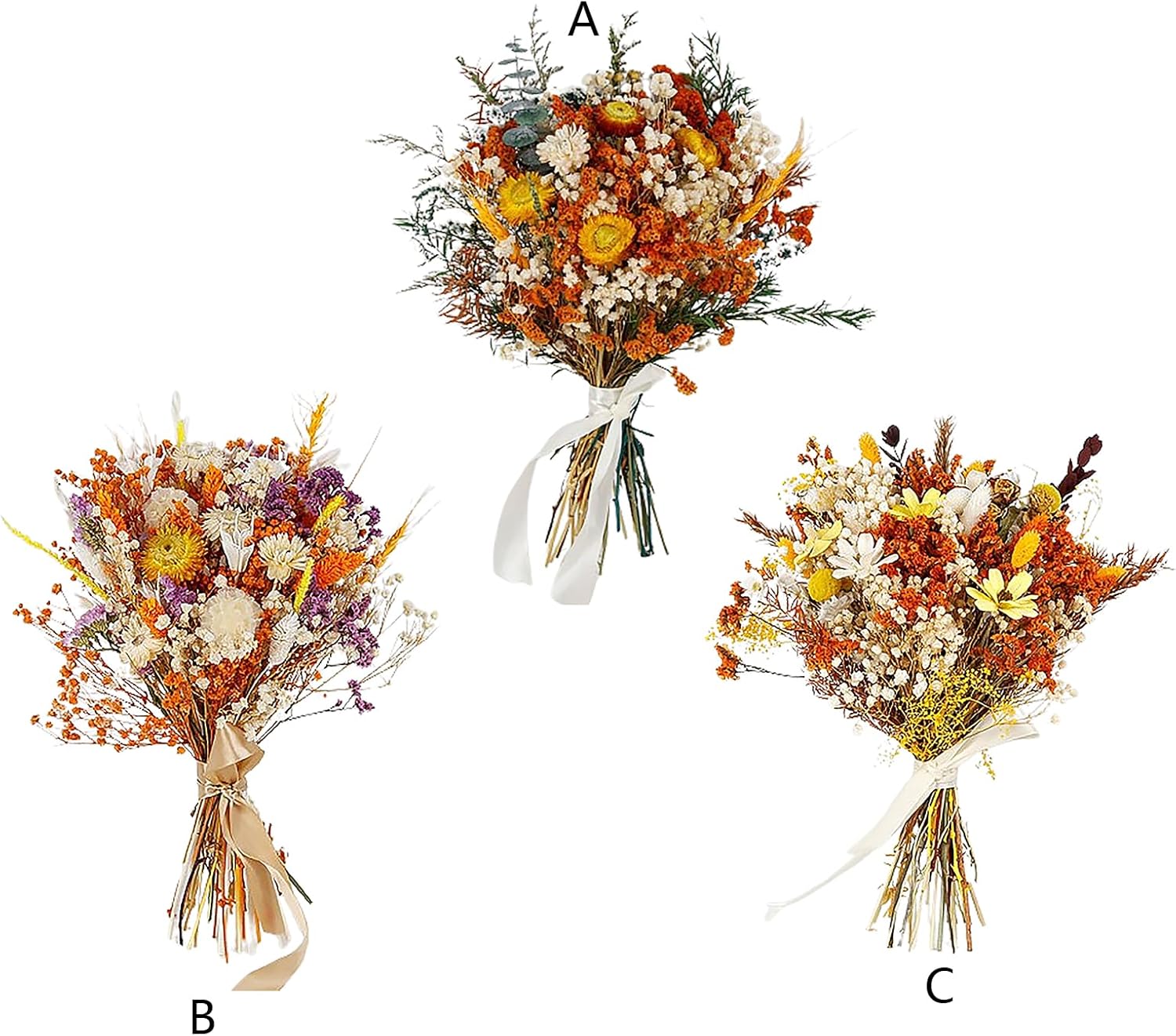 Fall Dried Flower Bouquet Artificial Mixed Foliage Wedding Centerpiece