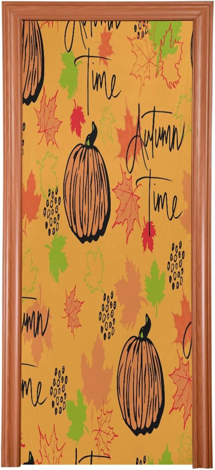 Susiyo Halloween Door Cover Autumn Time Decor 32x79 in