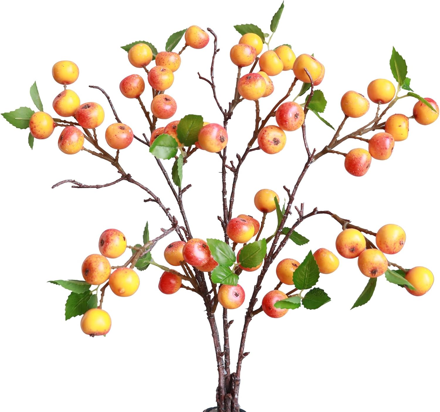 Forlaoers 4Pcs 216 Inch Orange Artificial Flowers with Branches