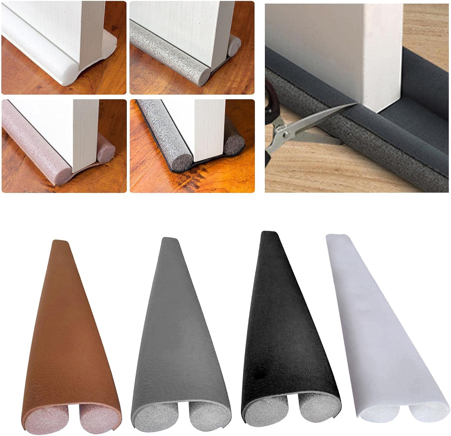 HUFFA Under Door Draft Stopper Insulation Protector Cold Air Blocker Brown