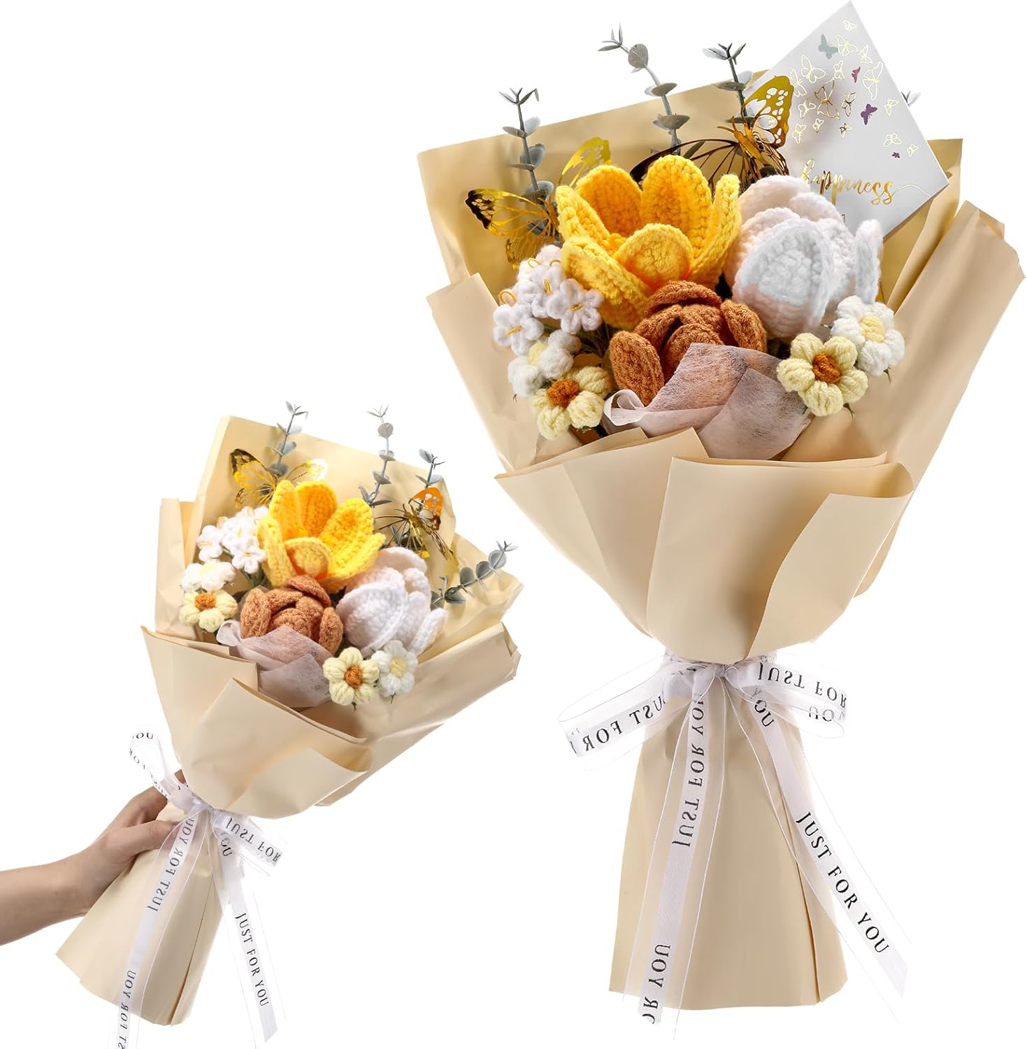 Handmade Crochet Flower Bouquet Yellow
