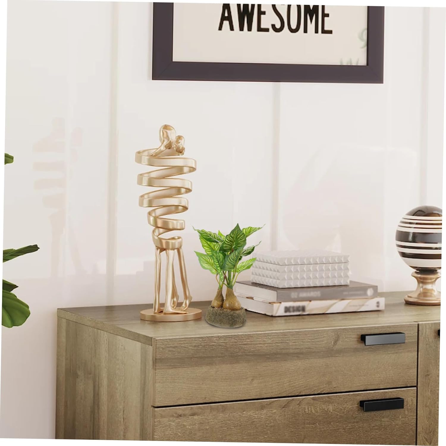 Lifelike Ivy Monstera Faux Plant in Pot Decor