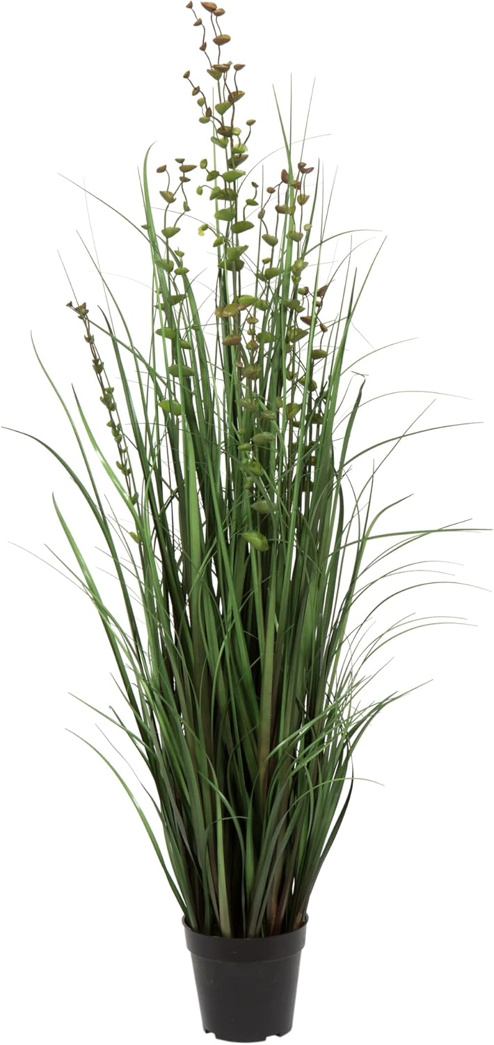 Vickerman 48 Inch Artificial Potted Green Grass and Eucalyptus