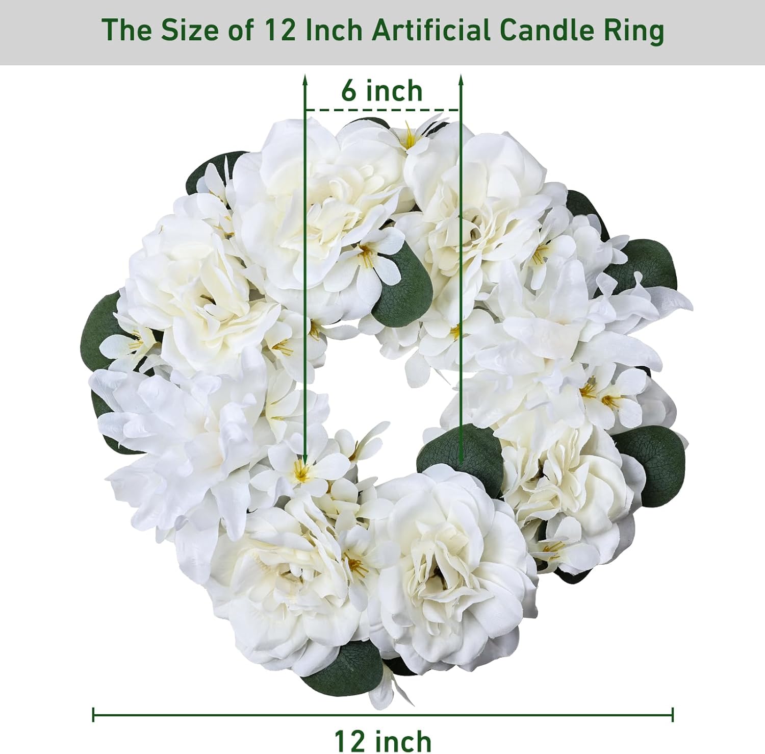 Pack of 2 Artificial Flower Candle Rings with Butterflies