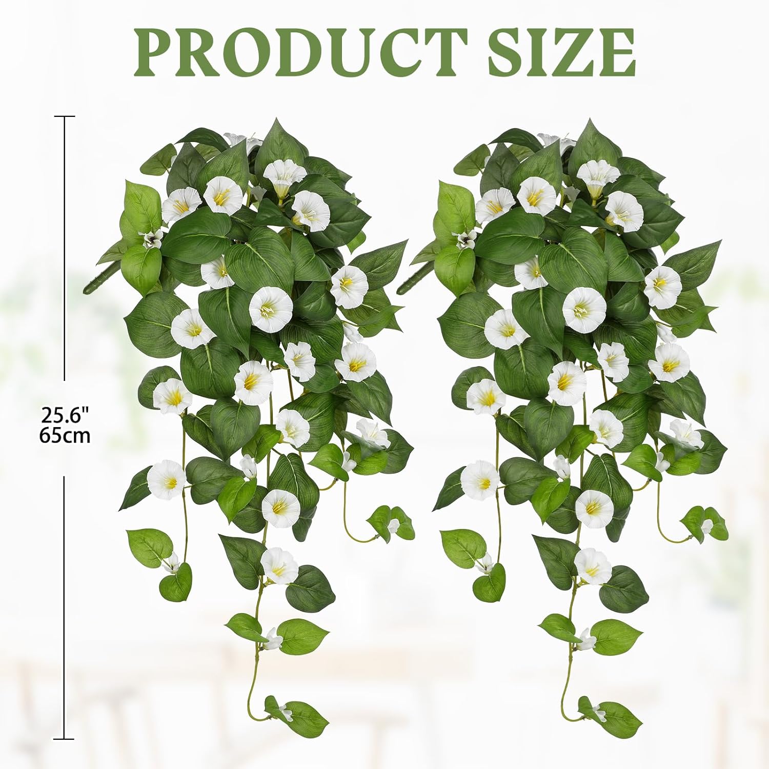 Briful Artificial Hanging Flowers 2 Pack White