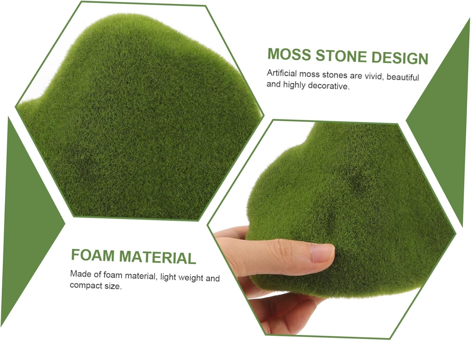VINTORKY Faux Moss Stones for DIY Crafts and Decor