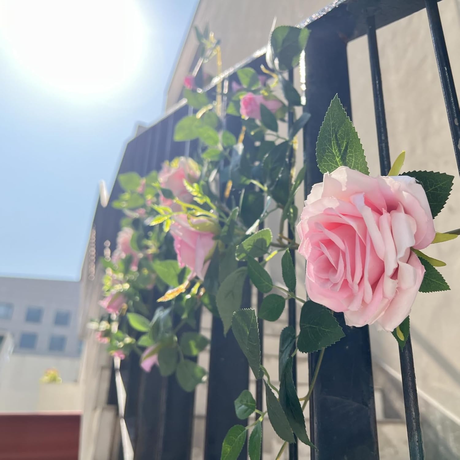 59FT Bendable Rose Garland for Home Decor Pink