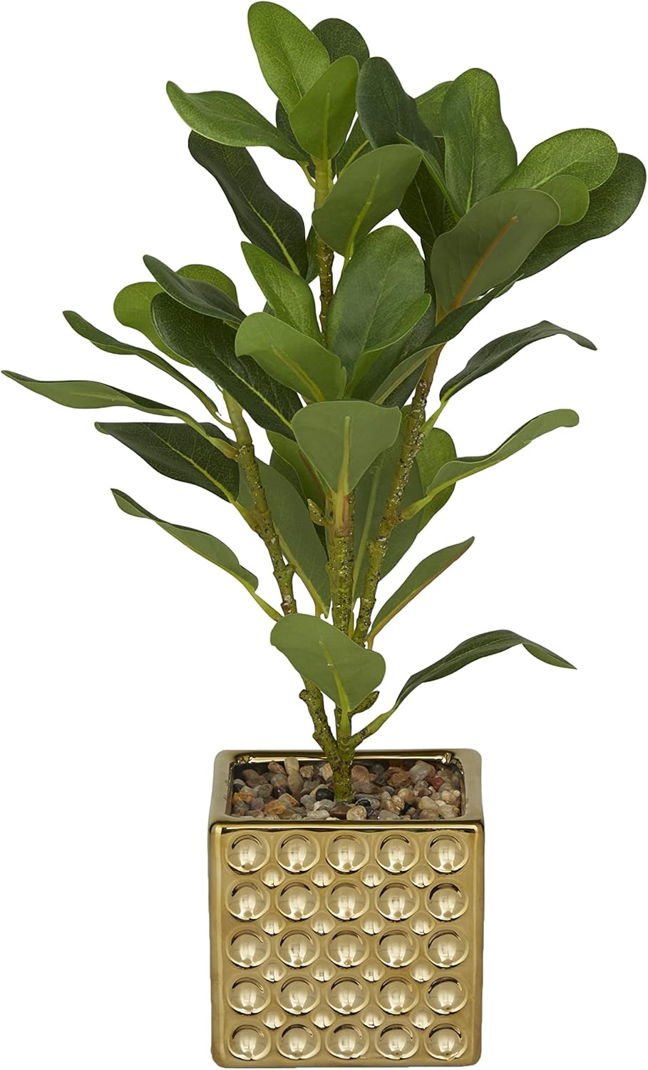 Deco 79 Artificial Bay Laurel Plant with Gold Porcelain Pot