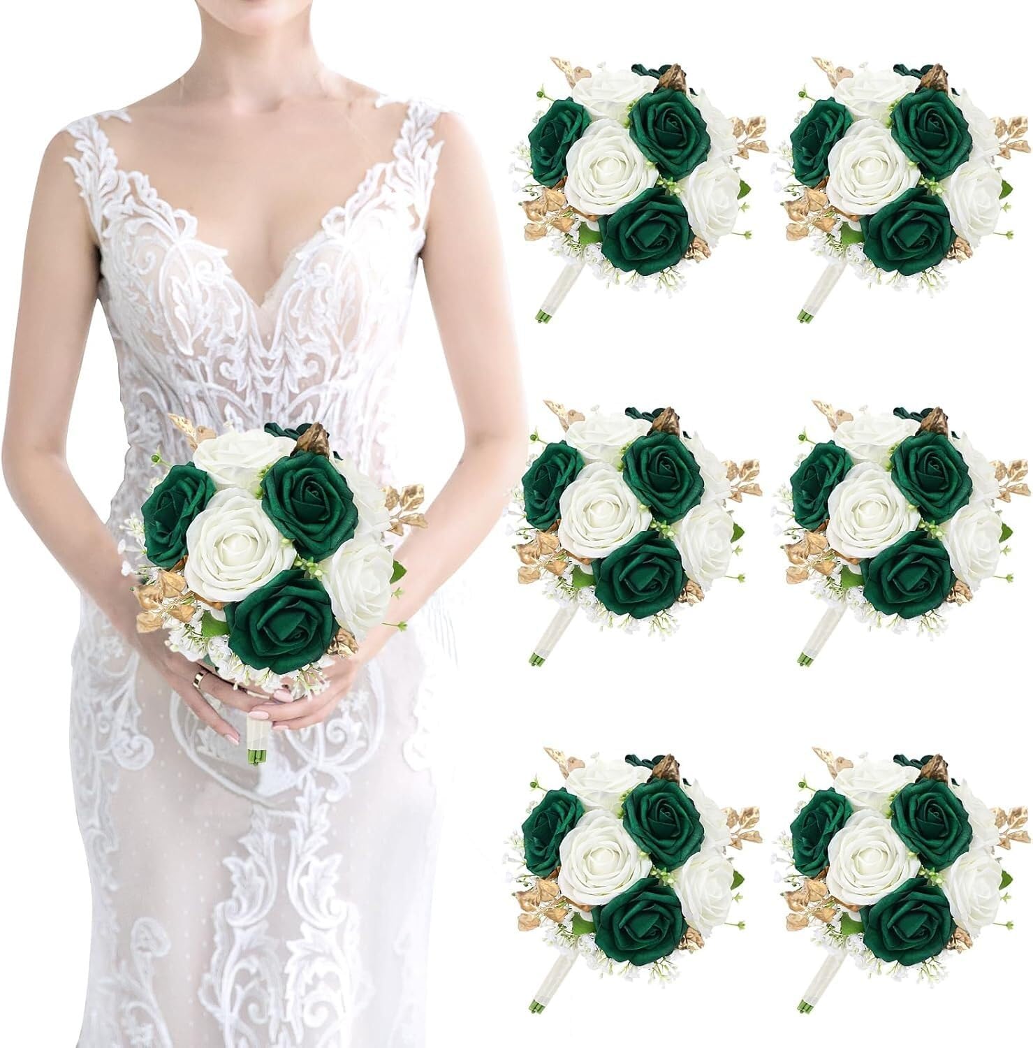 Exotic Dried Flower Bouquet Wedding Sets 6PCS Artificial Flowers